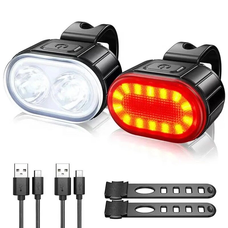 Велокомплект ZH-078-2LED ліхтар + STOP-14SMD, waterproof, Li-Ion акумулятор, ЗУ Type-C від компанії Інтернет-магазин "Компот" - фото 1