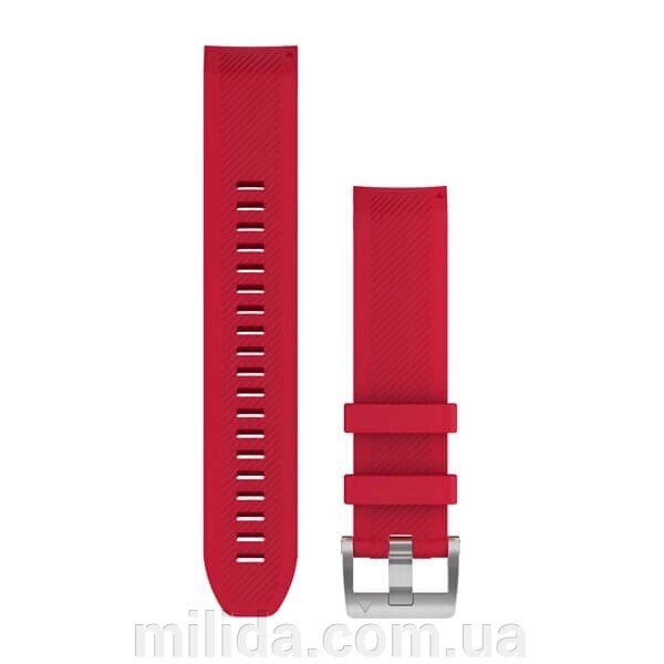 Garmin QuickFit 22 Силіконові, плазмо-червоні зі срібними фітингами. від компанії інтернет-магазин "_Міліда_" - фото 1