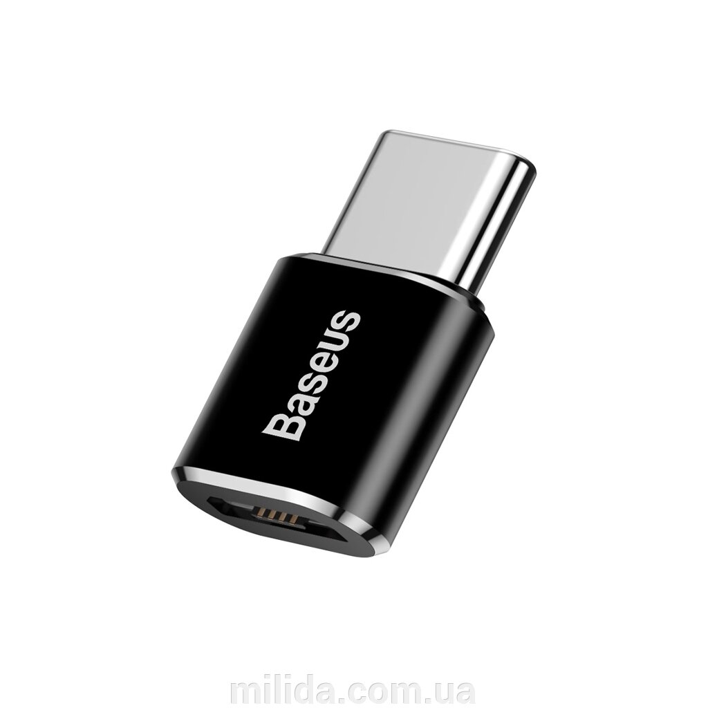 Перехідник Baseus Female microUSB to Type-C Чорний (CAMOTG-01) від компанії інтернет-магазин "_Міліда_" - фото 1