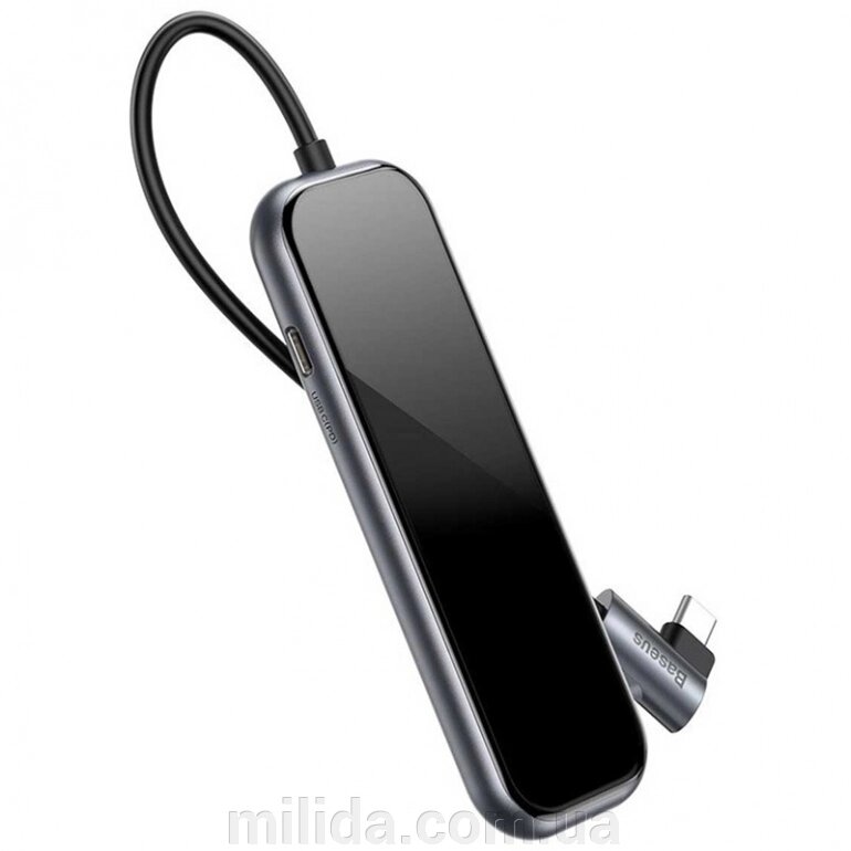 USB Hub Baseus Multi-functional Type-C to USB3.0*3+HD4K+microSD/TF+Type-C PD Сірий (CAHUB-CZ0G) від компанії інтернет-магазин "_Міліда_" - фото 1