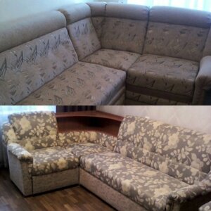 Заміна тканини кутовий дивана Харківський масив