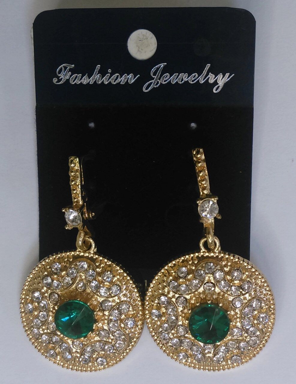 Масивні сережки з каменями (зелені) (Fashion jewelry) від компанії Книгарня БУККАФЕ - фото 1