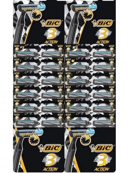 Набір бритв BIC 3 Action 24 шт від компанії Книгарня БУККАФЕ - фото 1