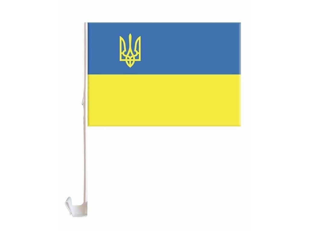 Прапор України на бокове скло авто "Україна Тризуб" 781012 від компанії Книгарня БУККАФЕ - фото 1