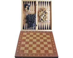 Ігровий набір 3в1 нарди, шахи та шашки (24*24 см) Гранд Презент 7721