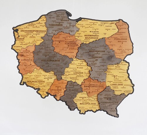 Карта Польщі 3D об'ємна багатошарова (коробка)39 см Гранд Презент 41