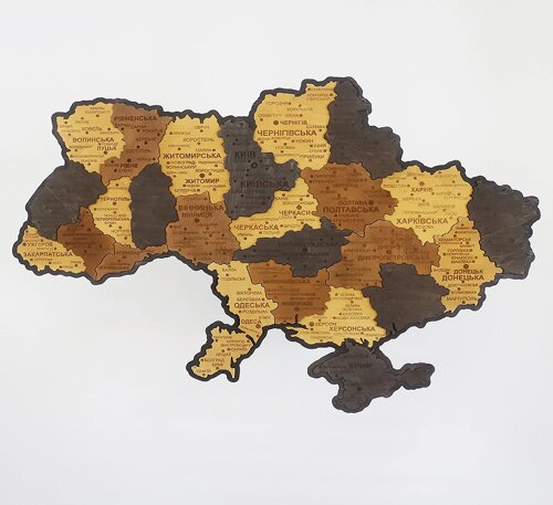 Карта України середня 3D об'ємна багатошарова (коробка) 92.5*64.6 см Гранд Презент 12