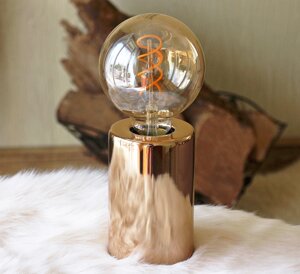 Комплект світильник та лампа нічник "Тесла" метал золото 12*8 см Гранд Презент 2006259