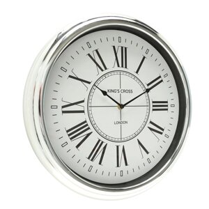 Настінний годинник Kendra срібний d40см (1xAA 1.5V) Гранд Презент 1019925