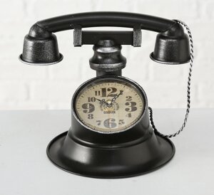 Настільний годинник "Телефон Ретро" метал h21см Гранд Презент 1018097