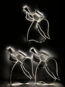 Новорічний декор Ангел LED гірлянда (Дюралайт) 80*55 см Гранд Презент 220244