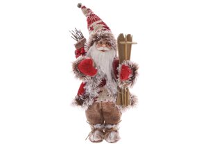 Новорічна фігура "Санта з подарунками та лижами" 30 см Гранд Презент NY44-147