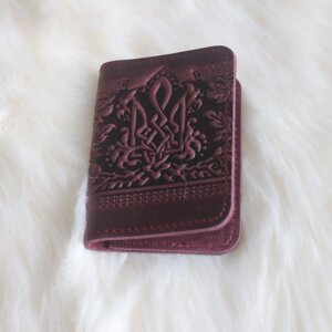 Обкладинка для ID паспорта "Калина" бордовий Гранд Презент 09-Кл-Бор