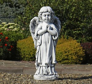 Садова фігура Ангел, що молиться стоячи 72x24x25 см Гранд Презент ССП12091 Сірий