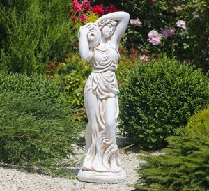 Садова скульптура Дама зі глечиком 84х23х29 см Гранд Презент ССП00884 Крем
