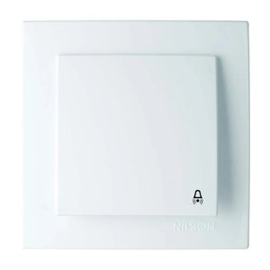 Вимикач Nilson Moda білий 2кл кнопка дзвінка