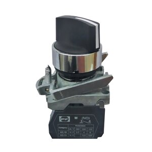 Кнопка-перемикач металева 2-х позиційна чорна Промфактор