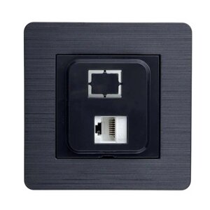 Розетка Nilson Selene антрацит комп'ютера CAT5e RJ45