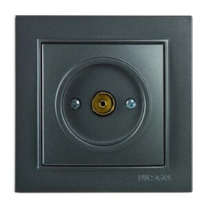 Розетка Nilson Thor антрацит TV прохідна