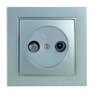 Розетка Nilson Thor срібло TV-SAT прохідна