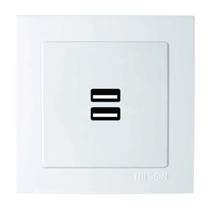 Розетка Nilson Touran біла 2-на USB