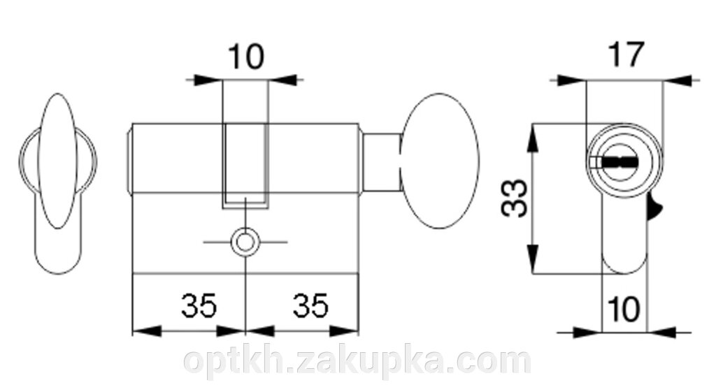 Циліндр Mgserrature 35/35 = 70mm кл/кл латунь 5 ключей від компанії СПД Лініченка С Н - фото 1