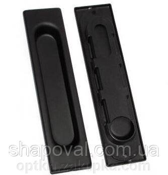 Ручки для розсувних дверей USK I-077 Black, ручка ракушка в стилі хайтек чорного кольору. від компанії СПД Лініченка С Н - фото 1