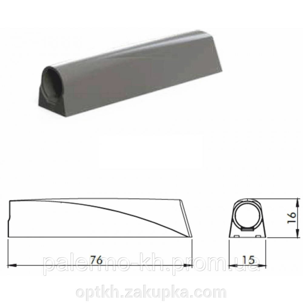 Тримач накладний для відштовхувача Metalimpex X-PRESS/R/M Medium 24N і X-PRESS/R/M Strong 36N: W=15 L=76 H=16 мм білий від компанії СПД Лініченка С Н - фото 1