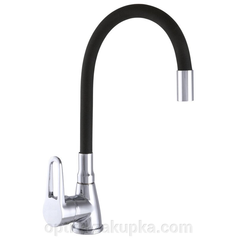 Змішувач для кухні WEZER SOP4-R045-BLACK з гнучким виливом, чорний від компанії СПД Лініченка С Н - фото 1