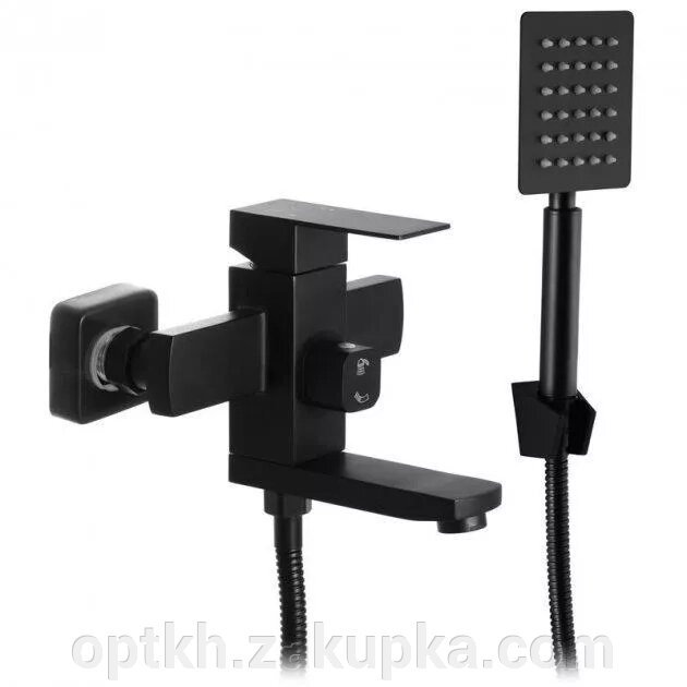 Змішувач для ванни WEZER PRO3-02-BLACK, нержавіюча сталь, чорний від компанії СПД Лініченка С Н - фото 1