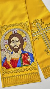 Закладка з іконою Спасителя № 12121 (жовта) в Волинській області від компанії Магазин церковной утвари "Семисвечник"