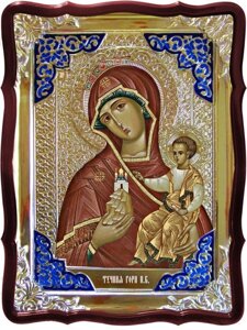 Ікона Богородиці Тучна Гора, 80 см х 60 см, фігурна рама, емаль