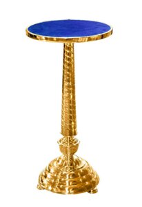 Підставка кругла на конусній ніжці № 2378, синя оббивка