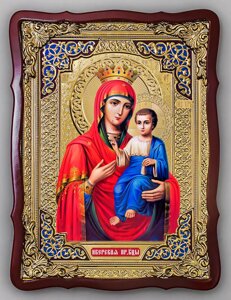 Ікона Богородиці Іверська, 58 см х 50 см, фігурна рама, емаль