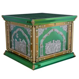 Облачення на престол № 2266, розмір 130 см х 130 см (колір зелений)