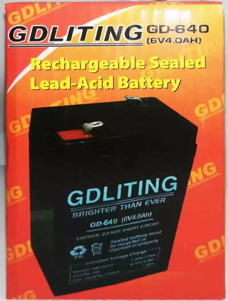 Аккумулятор гелевый 6V 4 Ah GD 640 ##от компании## Опт, розница интернет магазин Familyshop - ##фото## 1