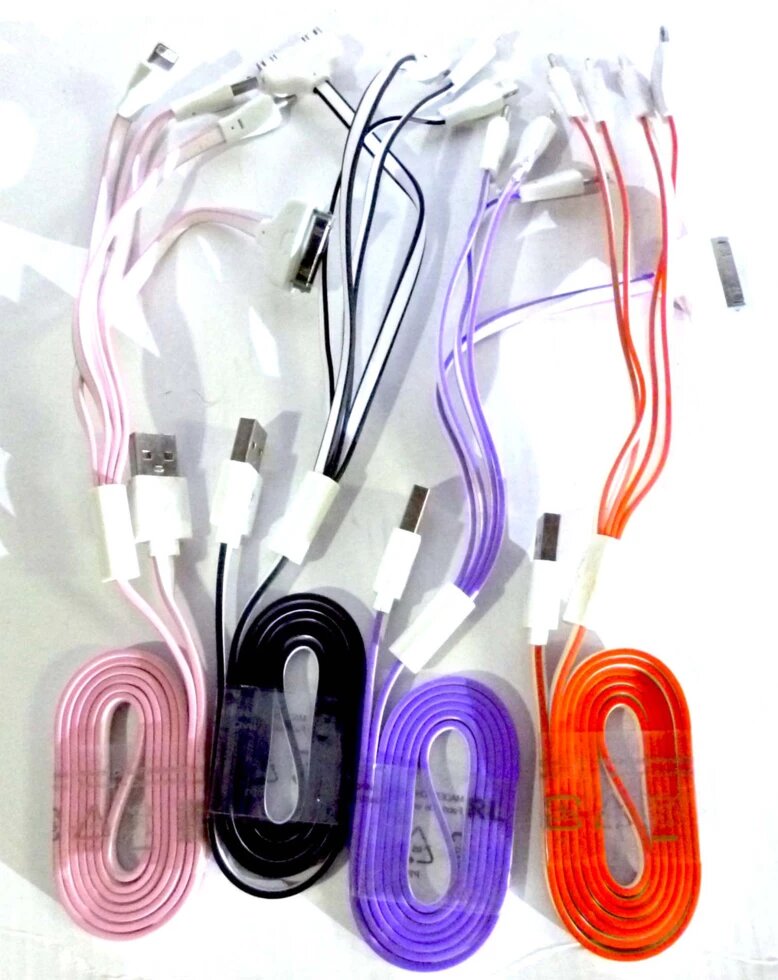 Кабель USB - 4 in 1 flat ##от компании## Опт, роздріб інтернет магазин Familyshop - ##фото## 1
