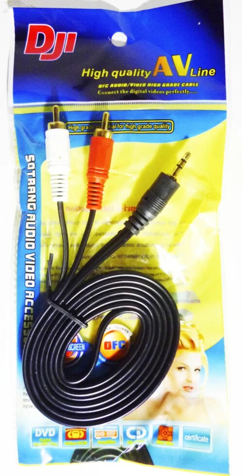 Шнур JACK 3,5_2 RCA DJI ##от компании## Опт, розница интернет магазин Familyshop - ##фото## 1