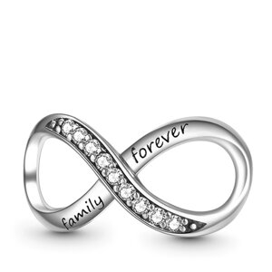 Срібна намистина - шарм на браслет Нескінченність кохання "Infinity love"