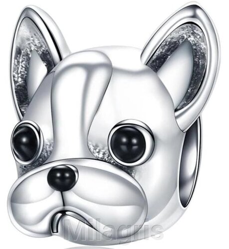 Срібна намистина шарм на браслет Французький бульдог "French bulldog"