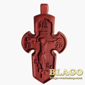 Хрест натільний дерев'яний різьблений №137, 3х5 см