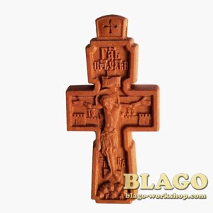 Хрест натільний дерев'яний різьблений №139, 2,5х5 см