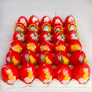 Свічна пасхальне яйце декороване 9х6 см