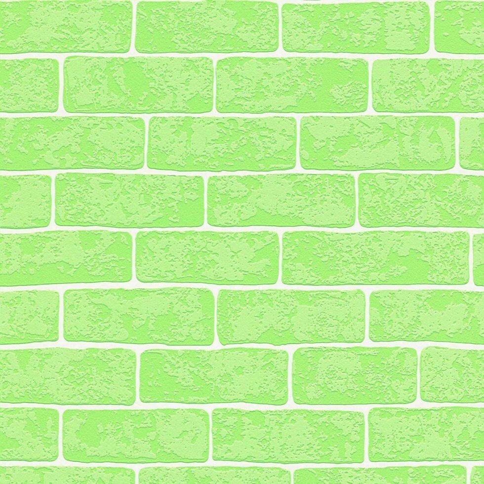 Фактурні шпалери 35981-3 об'ємні опуклі яскраво зелені цеглини для дитячої кімнати від компанії Інтернет-магазин шпалер "Німецький Дім" - фото 1