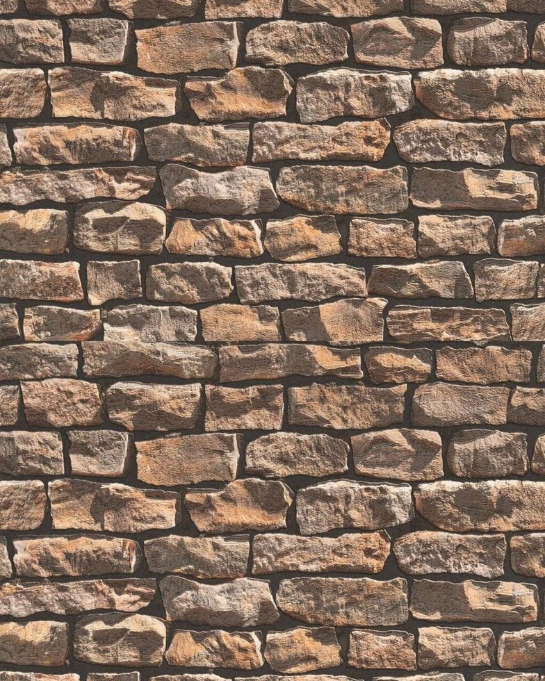 Коричневі шпалери німецькі 9079-12, натуральний камінь, стіна з реалістичною кам'яною кладкою, з 3D ефектом об'ємності від компанії Інтернет-магазин шпалер "Німецький Дім" - фото 1