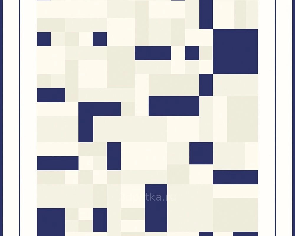 Креативні німецькі шпалери 2225-34, з мозаїчним геометричним візерунком, насиченого синього кольору, миються вінілові від компанії Інтернет-магазин шпалер "Німецький Дім" - фото 1