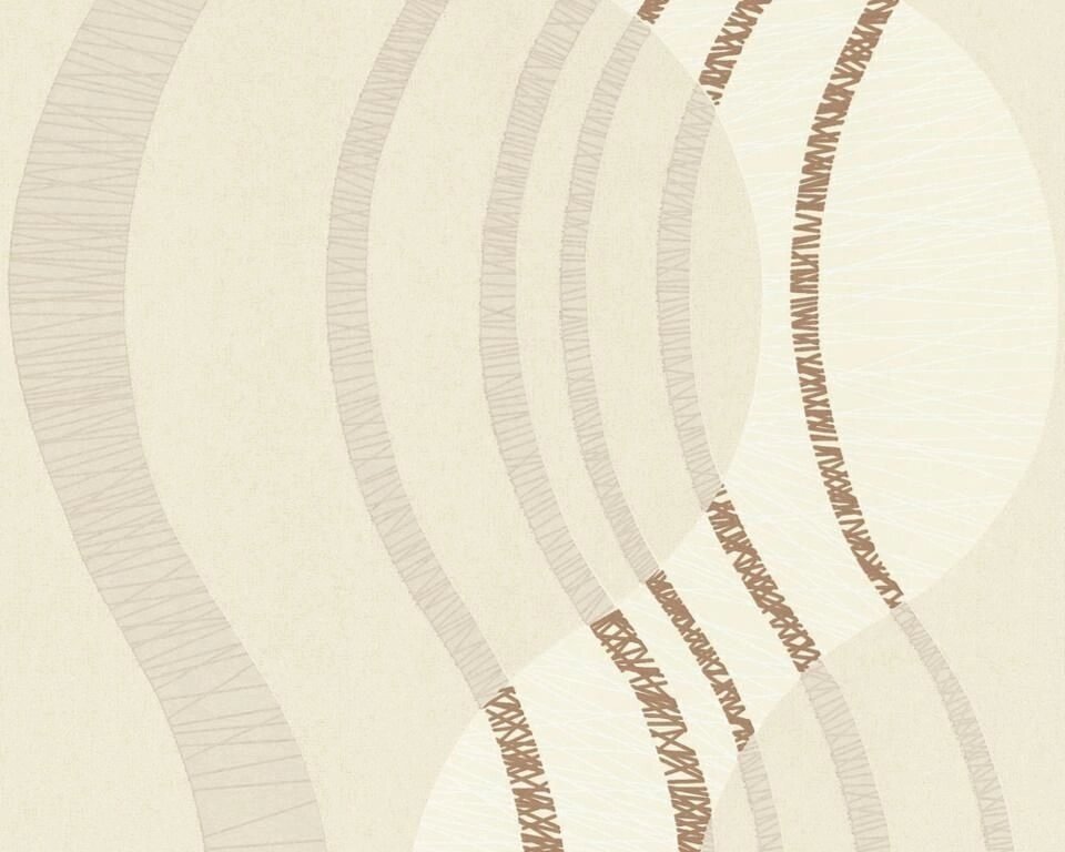 Німецькі шпалери для вставки 5857-14, з великим абстрактним візерунком в хвилясту смужку, на пастельному пудровим від компанії Інтернет-магазин шпалер "Німецький Дім" - фото 1