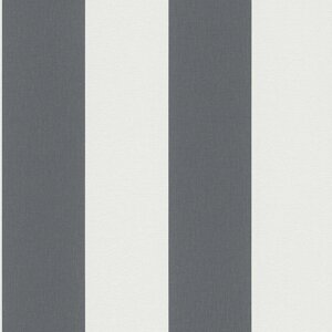 Шпалери 1790-50, з широкою темно сірою смугою на білому тлі, відтінку графіт і мокрий асфальт, структура під тканину в Київській області от компании Интернет-магазин обоев "Немецкий Дом"
