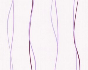 Світлі паперові німецькі шпалери 8769-28, в абстрактну хвилясту смужку, тонку бузкову та фіолетову на білому тлі в Київській області от компании Интернет-магазин обоев "Немецкий Дом"