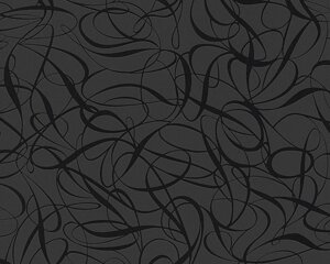 Чорні німецькі шпалери Black & White 1320-62, з абстрактними хитромудрими лініями завитками, миючі вінілові на флізі